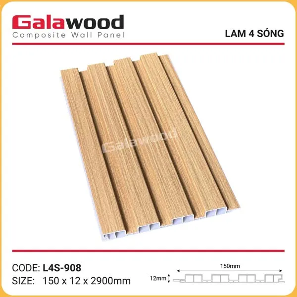 Tấm Nhựa Ốp Tường Lam Sóng Galawood L4S-908